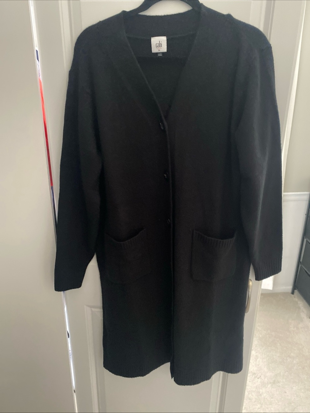 Cabi Duster Sweater Cardigan Black Medium NWT